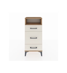 Arges Komodin Tek Raflı 3 Çekmeceli 44x30x96 Çam-Aytaşı