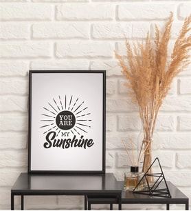 You Are My Sunshine Yazılı Çerçeve Görünümlü MDF Tablo