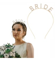 Altın Gold Renk Bekarlığa Veda Kristal Taş Bride Tacı İthal 16x10 cm