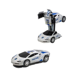 Oyuncak Polis Arabası Transformers Robota Dönüşen Işıklı Sesli