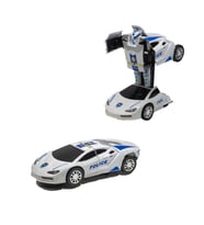Oyuncak Polis Arabası Transformers Robota Dönüşen Işıklı Sesli