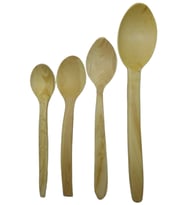 El Yapımı Hakiki Şimşir Kaşığı 4'lü Set (Kahverengi)
