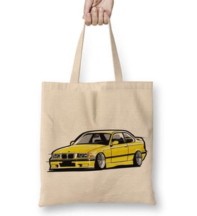 Bmw Stanced out E36 Yellow Bez Çanta Uzun Saplı