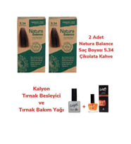NATURA BALANCE SAÇ BOYASI 5.34 ÇİKOLATA KAHVE 2 ADET + KALYON TIRNAK BESLEYİCİ VE BAKIM YAĞI