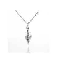 Gotik Dagger In The Heart 925 Ayar Gümüş Kaplama Kolye