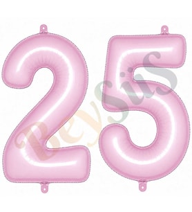 25 Rakam Folyo Balon pembe Rengi (76 cm)