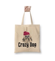 Crazy Dog Beyaz Bez Çanta Uzun Saplı Alışveriş Çantası Plaj Çantası