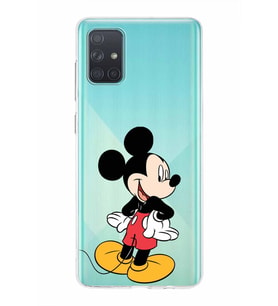 Samsung Galaxy A71  Kapak Mickey Mouse Tasarımlı Şeffaf Silikon Kılıf