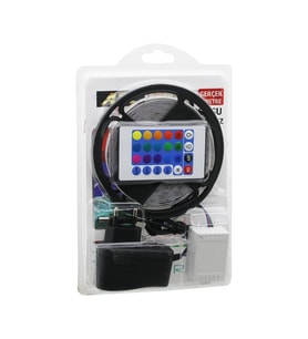 ATC LED STRIP EL-07-RUS-K 5MT KUMANDALI - ADAPTÖRLÜ RGB RENKLİ ŞERİT LED IP65=SU GEÇİRMEZ SMD=2835 54LEDs/m (5343)