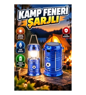 USB Şarjlı LED Kamp Feneri – Taşınabilir Çok Fonksiyonlu Aydınlatma Lambası