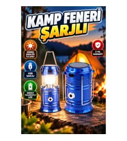 USB Şarjlı LED Kamp Feneri – Taşınabilir Çok Fonksiyonlu Aydınlatma Lambası