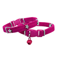 Kadife Kedi Boyun Tasması Yıldızlı 20-32 cm Pembe