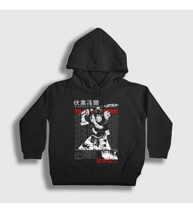 Presmono Unisex Çocuk Siyah Toji Fushiguro Anime Jujutsu Kaisen Kapüşonlu Sweatshirt 425160tt