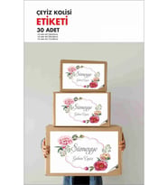 Çeyiz Kolisi Etiketi 30 Adet Koli Etiket Parlak Kuşe Büyük Küçük orta 10 ar tane