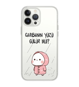 Iphone 12 PRO Uyumlu Garibanın Yüzü Gülür mü? Tasarımlı Şeffaf Telefon Kılıfı