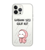 Iphone 12 PRO Uyumlu Garibanın Yüzü Gülür mü? Tasarımlı Şeffaf Telefon Kılıfı