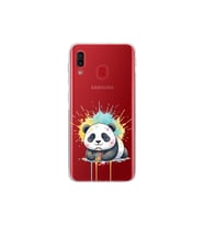 Samsung Galaxy A30 ile Uyumlu Splash Panda Tasarımlı Şeffaf Silikon Kılıf