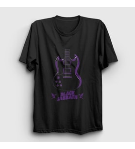 Presmono Unisex Siyah Guitar Black Sabbath T-Shirt 17582tt