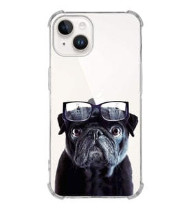 PrintiFy Apple iPhone 14 Uyumlu Köpek 3 Baskılı Şeffaf Köşe Korumalı Antişok Kılıf