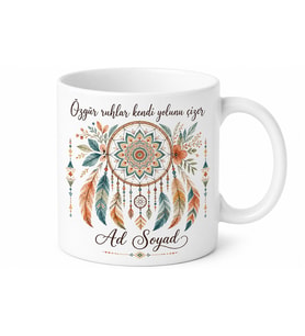 Bohemian Tarzı İsimli Kupa Bardak Özel Tasarım Boho Hediye