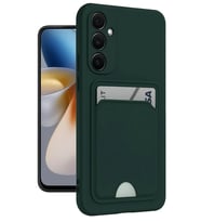 Newface Samsung Galaxy A55 5G Kılıf Kelvin Kartvizitli Silikon - Koyu Yeşil
