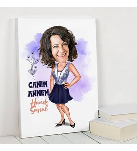 Şık Annem Karikatürlü Kanvas Tablo