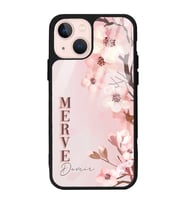 iPhone 13 Uyumlu Dikey Sakura Tasarımlı Glossy Telefon Kılıfı