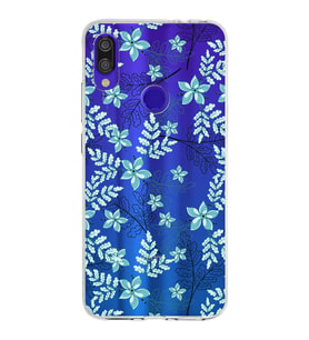 Xiaomi Redmi Note 7 Pro Uyumlu Kapak Floral Su Yeşili Tasarımlı Şeffaf Silikon Kılıf