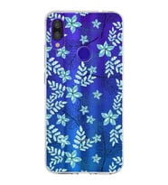 Xiaomi Redmi Note 7 Pro Uyumlu Kapak Floral Su Yeşili Tasarımlı Şeffaf Silikon Kılıf