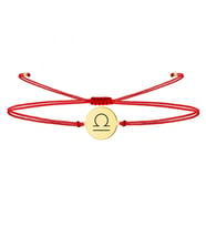 Alberaccessories, Terazi Burç, 925 Ayar Gümüş, Astroloji Tasarım, Kırmızı Şans Burç Bileklik