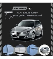 Alfa Romeo 147 Oto Araç Kapı Koruma Fitili 5metre Parlak Gri Renk