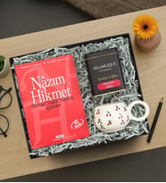 Nazım Hikmet Şiir Kitabı & El Yapımı Kiraz Kupa & Selamlıque Hediye Seti