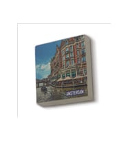 Amsterdam Görseli Baskılı Taş Magnet 5X5