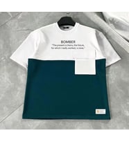 Unisex Torba Cep Detaylı Parçalı T-Shirt - Lacivert