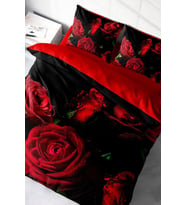 Nevresim Takımı %100 Doğal Pamuk Çift Kişilik 3d Digital Water Drop Rose