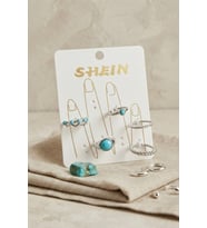Gümüş Renk Pirinç Mi Taş Detaylı Bohem Yüzük Kombini BYK4275 TJ-BYK4275