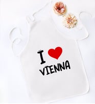 BK Gift I Love Vienna Tasarımlı Beyaz Mutfak Önlüğü - Model 1