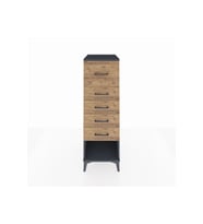 Kronos Dolap 5 Çekmeceli 44x59x134 Antrasit-Çam