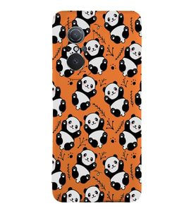 Huawei Nova 9SE Uyumlu Lansman Kılıf Panda Tasarımlı İçi Kadife Kapak-Turuncu (Şeffaf)