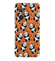 Huawei Nova 9SE Uyumlu Lansman Kılıf Panda Tasarımlı İçi Kadife Kapak-Turuncu (Şeffaf)
