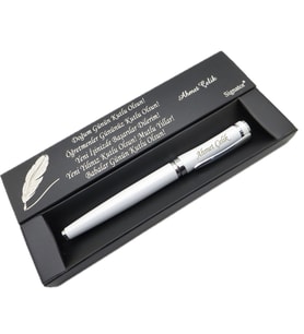 Signator® C561 Simli Beyaz Roller Kalem  İsme Özel Kalem  Hediyelik Kalem (Karışık)