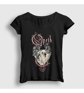 Presmono Kadın Siyah Swan Opeth T-Shirt 534262tt