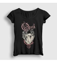 Presmono Kadın Siyah Swan Opeth T-Shirt 534262tt