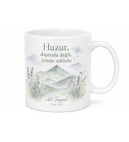 Huzur Temalı Özel Tasarım Baskılı Kupa Bardak Porselen Hediye