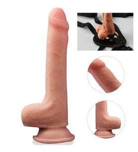Hunzi Hareketli Dış Yüzey Özel Seri Ultra Yumuşak Kıkırdaklı Kemerli Realistik Penis
