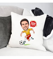 Kişiye Özel Futbol Sever Erkek Karikatürlü Yastık