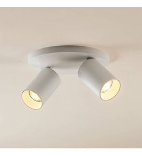 Rsylight Metal Modern Spor 2 Lİ Beyaz Mafsallı Led Spot Avize Beyaz Ampullü