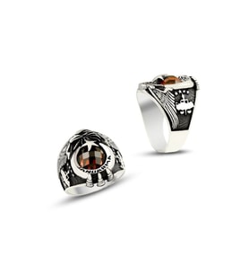 925 Ayar Gümüş Kartal Başlı Jandarma Yazılı Yüzük