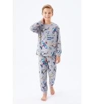 %100 Pamuk Erkek Çocuk Pijama Takımı 8-13 Yaş 12735IS MODANINO