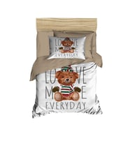 Dijital Baskılı 3d Pamuklu Yenidoğan Bebek Nevresim Takımı Love Me Everyday (Çok Renkli)